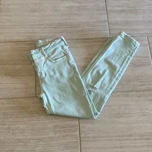 High Rise Slim light mint jeans